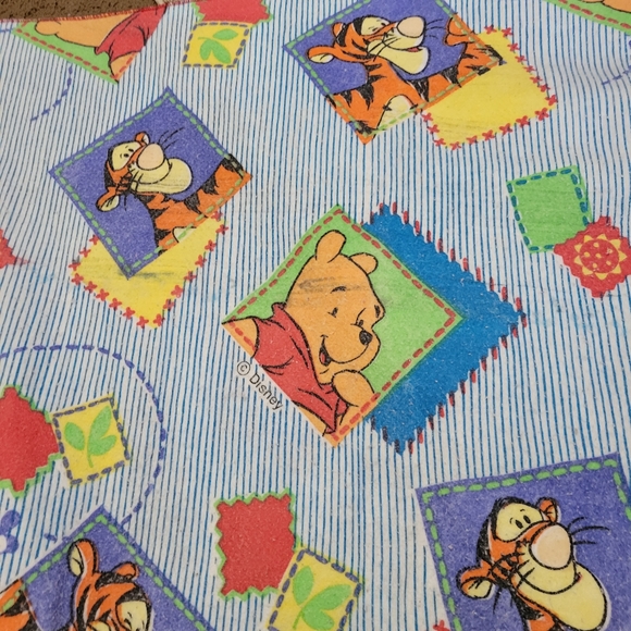 Vtg Winnie the Pooh Tigger Soft Fleece Twin Blanket Disney 80s 90s Bedding - Picture 7 of 8